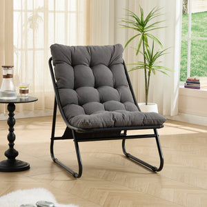 English Elm Patio Sling Recliner Set with Ottoman Steel Frame Mesh Seat Cushioned Modern Lounge W640P443483