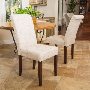 Christopher Knight Home® - Noble House - French Beige Printed Linen Dining Chair (Set of 2)