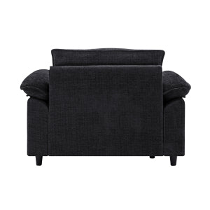 English Elm Accent Chair With Ottoman - Oversized Chenille Lounge Sofa For Deep Relaxation In Living Rooms & Offices W2100S00179