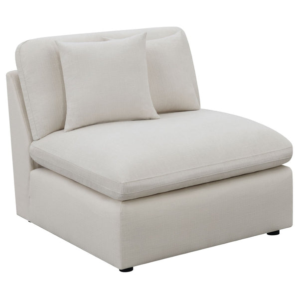 English Elm Greeley Six Piece Modular Sectional with Ottoman Feather Blend Cushions Track Arms B062S01555