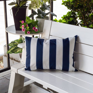 English Elm Horizon Stripe Pillow 14"X20" - Coastal-Inspired, Weather-Resistant Comfort For Indoors & Outdoors B357P367231