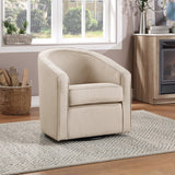 OSP Home Furnishings Danica Swivel Chair Tan Zig-Zag