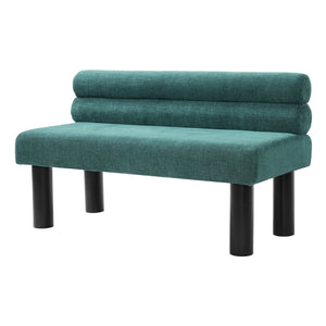 English Elm Upholstered Dining and Entryway Bench with Rubberwood Legs Padded Seat 300 Lb Capacity Black,Green N779P371712G