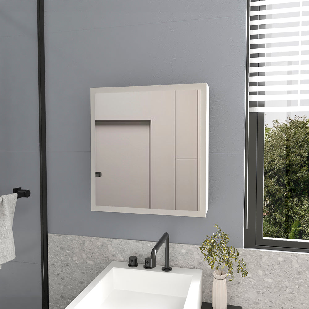 English Elm Medicine Cabinet Clayton White - Slim Mirrored Bathroom Organizer with Four Adjustable Shelves, Durable Engineered Wood B092P238725