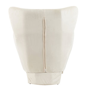 English Elm Furniture Plush 2-in-1 Pet-Friendly Mid Century Modern Accent Chair with Velvet Upholstery, Removable Base and Ergonomic Support for Living Room White N843P331163C