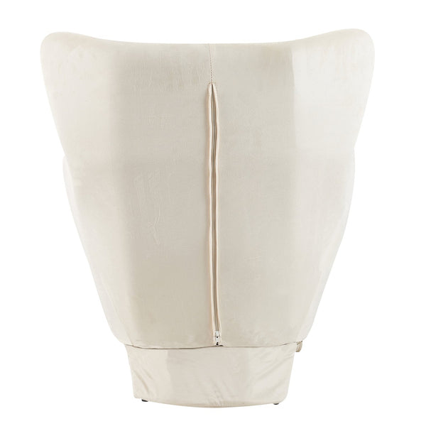 English Elm Furniture Plush 2-in-1 Pet-Friendly Mid Century Modern Accent Chair with Velvet Upholstery, Removable Base and Ergonomic Support for Living Room White N843P331163C