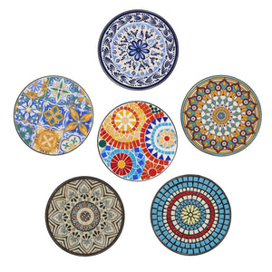 English Elm Christopher Knight Home® - Patio Side Table with Vibrant Ceramic Floral Top, Powder-Coated Steel Frame, Weather-Resistant Finish Black+Blue N768P214929B