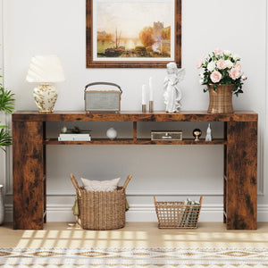English Elm Xgz-stdcj-fugu-zbb Entryway Console with Five Shelves and Built-in Charging Outlets W1550P330057