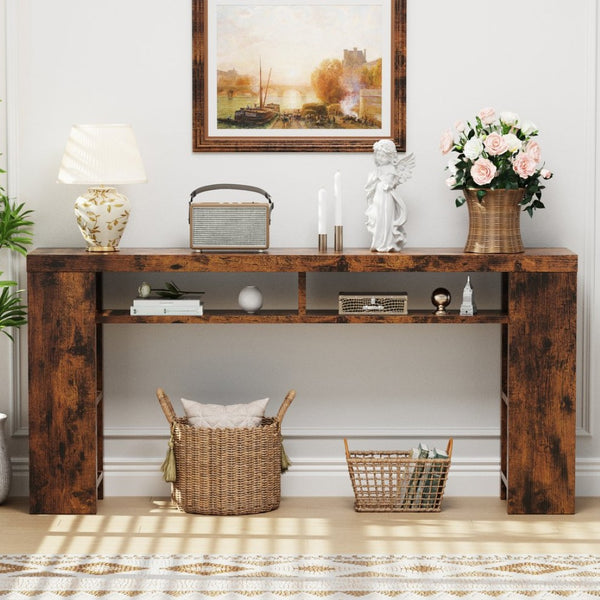 English Elm Xgz-stdcj-fugu-zbb Entryway Console with Five Shelves and Built-in Charging Outlets W1550P330057