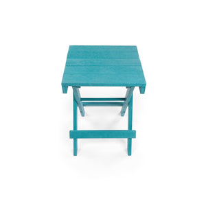 English Elm Riverstone Recycled Hdpe Folding Outdoor Bistro Table Weatherproof Patio Balcony Teal B2745P409702