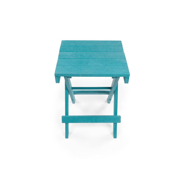 English Elm Riverstone Recycled Hdpe Folding Outdoor Bistro Table Weatherproof Patio Balcony Teal B2745P409702