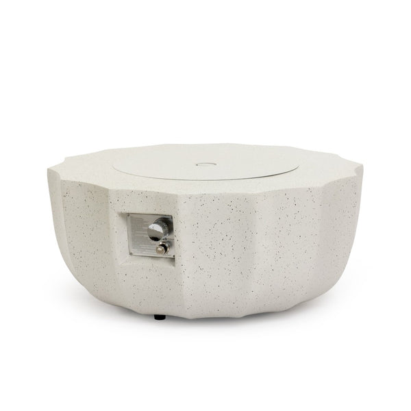 English Elm 36" Round Propane Fire Pit Table 50000 Btu Mgo Stone Finish Outdoor Patio Deck W853P277119
