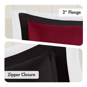 English Elm 2 Pieces Twin Waffle Knit Chenille Comforter Set with Plush Sherpa Reversible Cozy Bedding Ensemble Red+Black 16.93 L x 12.2 W x 4.33 H B035P381305