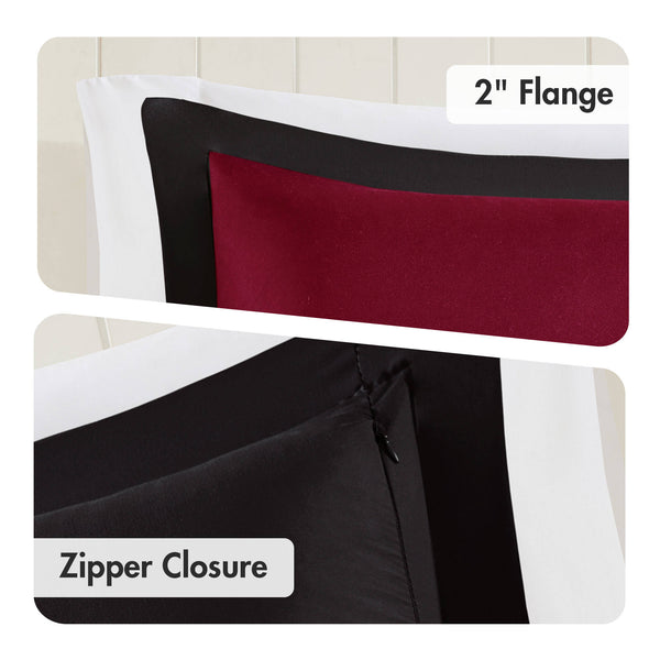 English Elm 2 Pieces Twin Waffle Knit Chenille Comforter Set with Plush Sherpa Reversible Cozy Bedding Ensemble Red+Black 16.93 L x 12.2 W x 4.33 H B035P381305