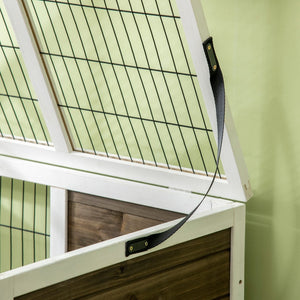 English Elm Pawhut Fir Wood Indoor Rabbit Hutch Elevated Pet Cage with Run Ramp and Tray W2225P173742