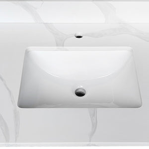 English Elm 43-inch Carrara Quartz Vanity Top Undermount Sink Backsplash Stain Resistant Bath W2699P459407