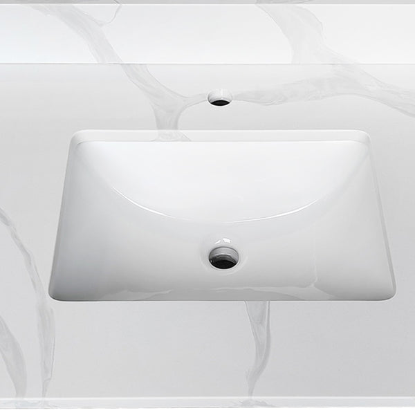 English Elm 43-inch Carrara Quartz Vanity Top Undermount Sink Backsplash Stain Resistant Bath W2699P459407