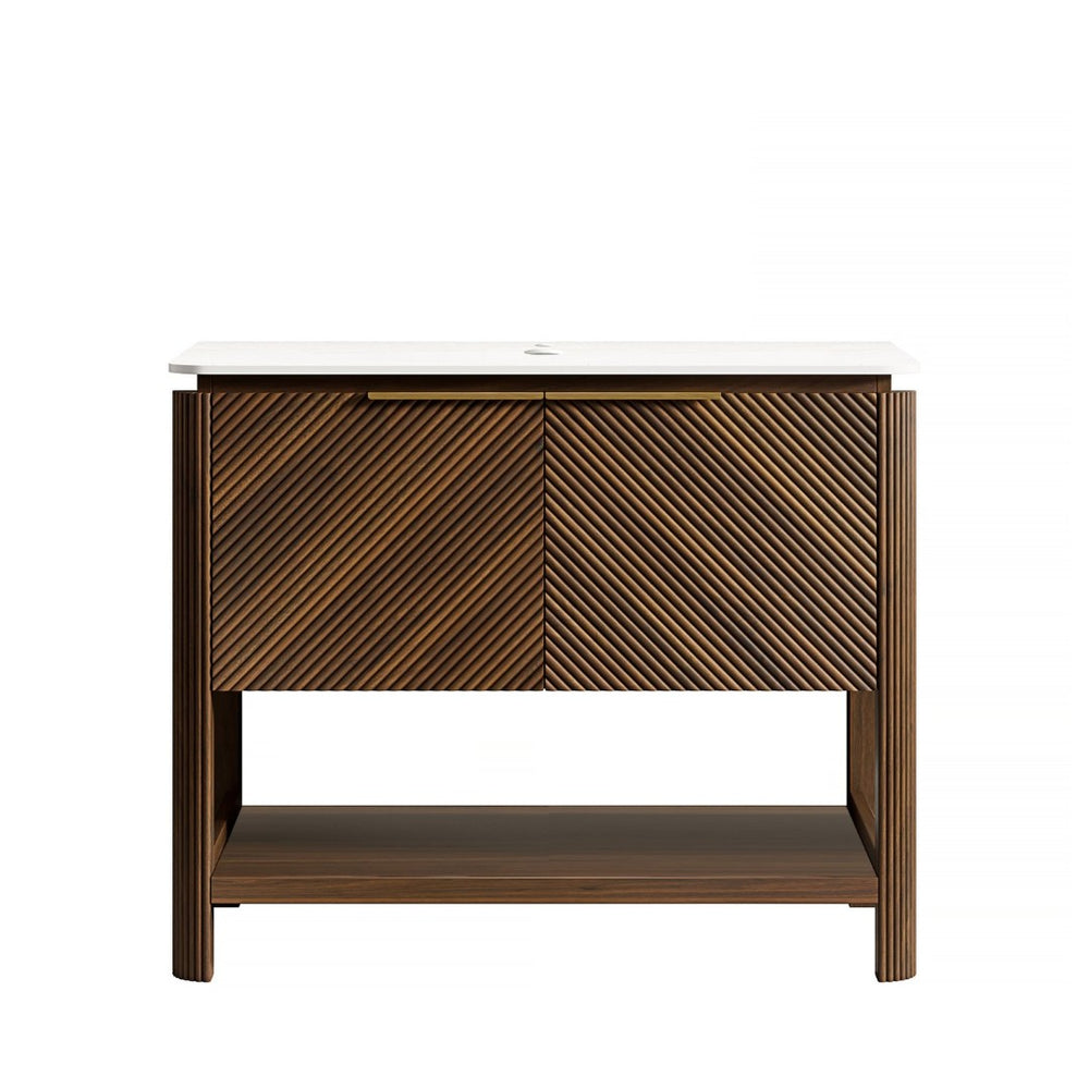 English Elm Nyah Wall Mounted Bathroom Vanity Cabinet with Led Lighting and Soft Close Drawer W2615P346333