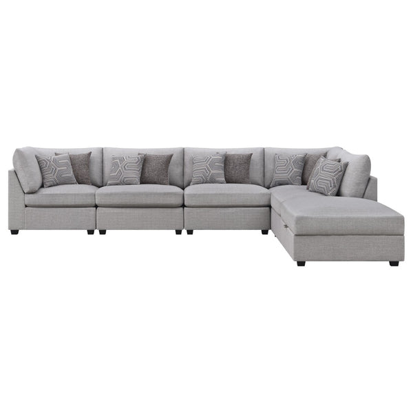English Elm Lafayette Modular Sectional Sofa Six Piece Feather Down Cushions Contemporary Living Room B062S01447