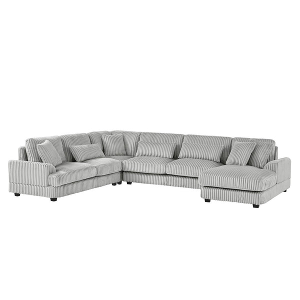 English Elm 101.2" Modular Chenille Sectional Sofa with Tufted Cushions and Deep Seating for Living Room N719S001691E