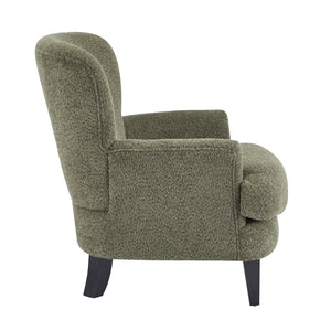 English Elm Christopher Knight Home® - Gerald Boucle Upholstered Club Chair with Tapered Birch Legs, Tonal Piping and Cozy Texture Black,Olive Green 32.25 L x 27.75 W x 20.75 H N776P243710S