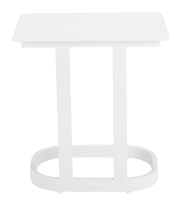 Zuo Modern Friss End Table - Modern Aluminum Design For Versatile Living Spaces, Perfect For Hospitality Use White Aluminum 704066-zuo-modern