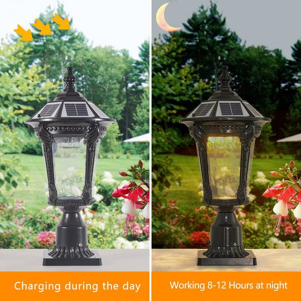 English Elm Retro Solar Lights Dimmable LED Outdoor Garden Lamp, Solar-Powered Auto On/Off, Weatherproof Charm W2312P368731
