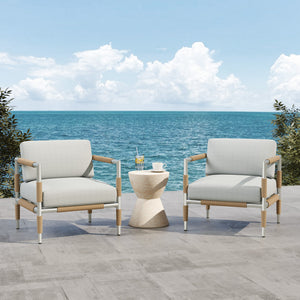 English Elm Christopher Knight Home® - Oriana Aluminum Outdoor Patio Armchair with Thick Cushions, Rust & UV Resistant Frame, 300 lb Capacity N773P211294G