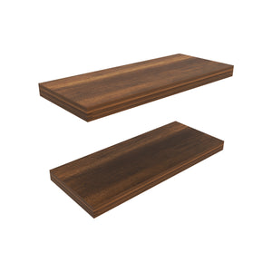 English Elm Ecco 31.5" Walnut Floating Shelves Set of 2 – Hidden Brackets, Sturdy Particle Board, Modern Wall Storage B070P351135