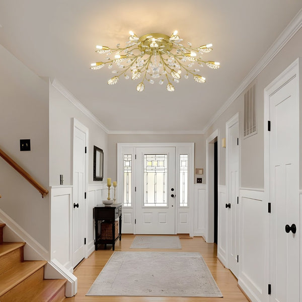 English Elm 15-light Gold Farmhouse Chandelier Seeded Glass Shades for Dining Room or Island W5008P466522