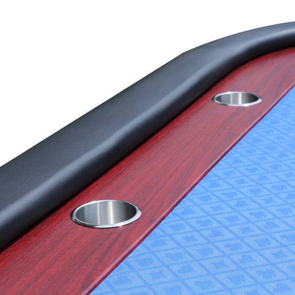 English Elm 96" Poker Table Seats 10 with Speed Cloth Felt Racetrack and Luna Legs Game Room W2748S00011