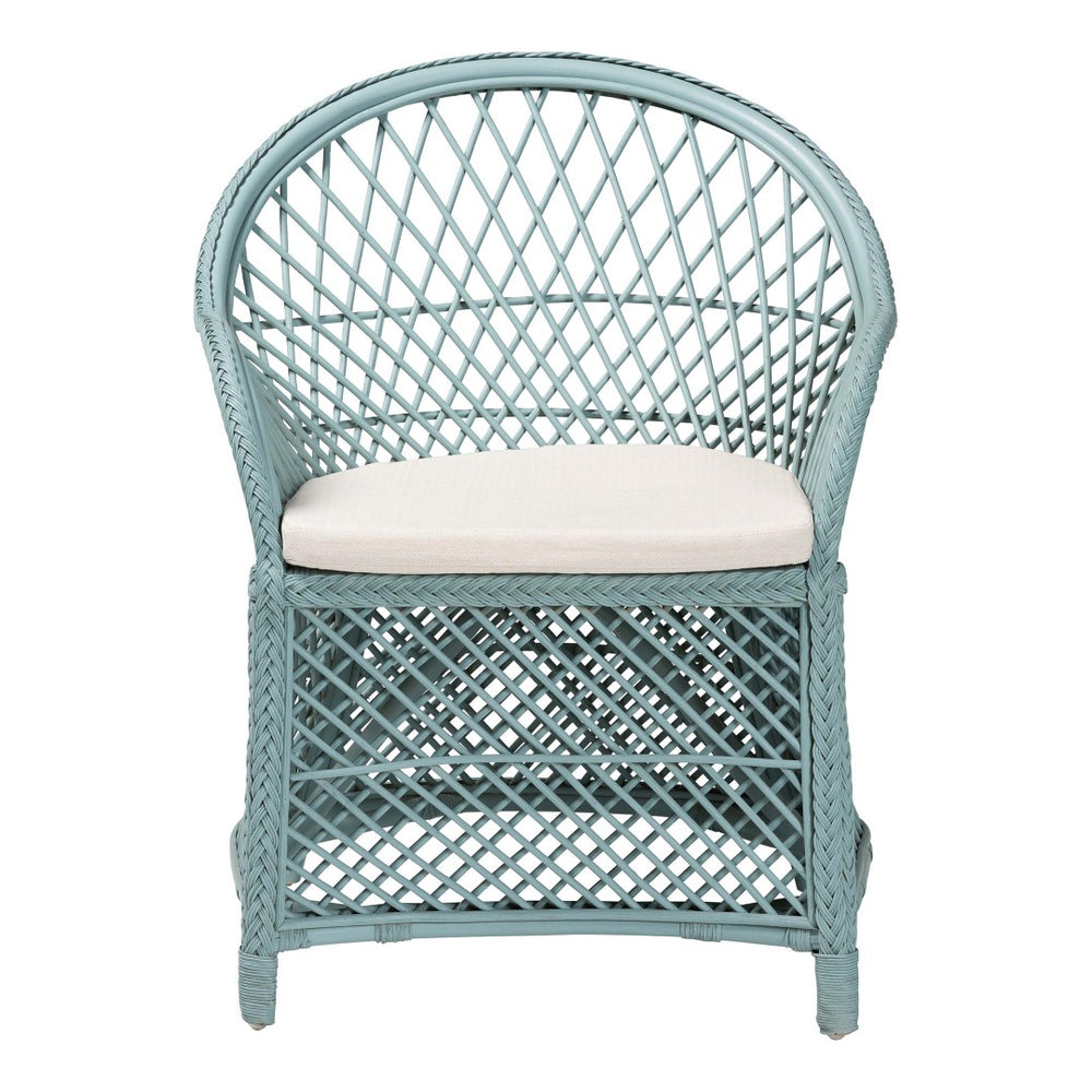 English Elm Bohemian Natural Rattan Accent Chair Braided Frame with Cushioned Enveloping Seat B2750P467784
