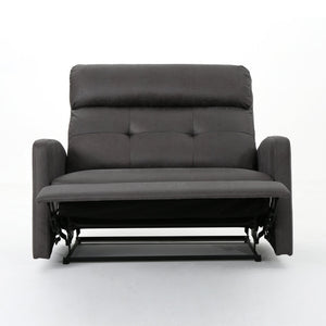 English Elm Christopher Knight Home® - Reclining Loveseat with Push-Back Recline, Plush Tufted Fabric Sofa, Compact Wall-Hugger Design Slate 61372.00MF