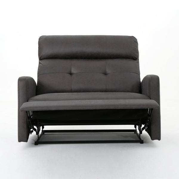 English Elm Christopher Knight Home® - Reclining Loveseat with Push-Back Recline, Plush Tufted Fabric Sofa, Compact Wall-Hugger Design Slate 61372.00MF