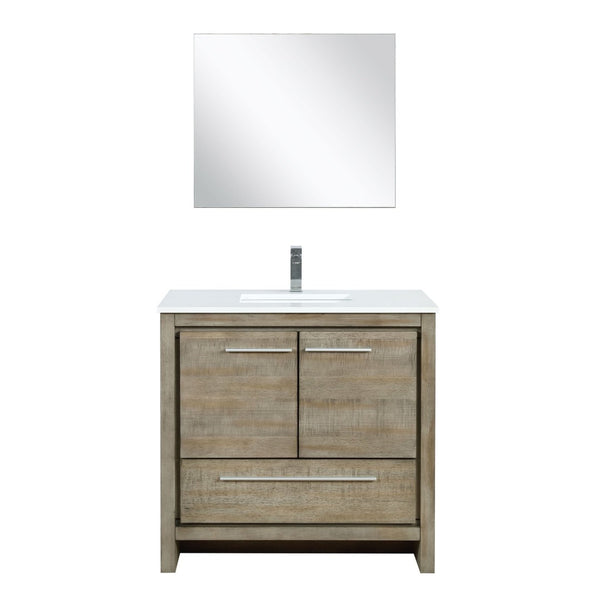 English Elm Rustic Acacia Bath Vanity With Cultured Marble Top, Chrome Faucet & 28" Mirror For Stylish Spaces B2731S02071-GIGA
