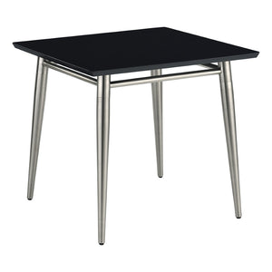 OSP Home Furnishings Brooklyn Square End Table with Brushed Nickel Frame for Modern Living Rooms and Offices Black MG0922S-BK