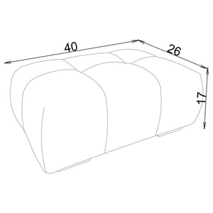 English Elm Inverness Orange Tufted Upholstered Ottoman Bench with Grid Detail, Cozy Foam Seat & Black Block Feet (40" W) B062P299818