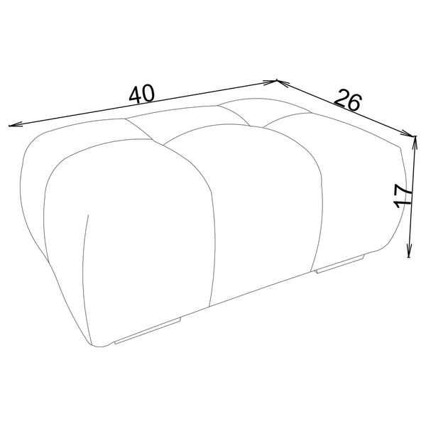 English Elm Inverness Orange Tufted Upholstered Ottoman Bench with Grid Detail, Cozy Foam Seat & Black Block Feet (40" W) B062P299818