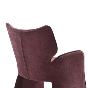 English Elm Alicia Sculptural Wraparound Upholstered Dining Chair with Curved Sled Base for Modern Rooms Purple B2736P464805