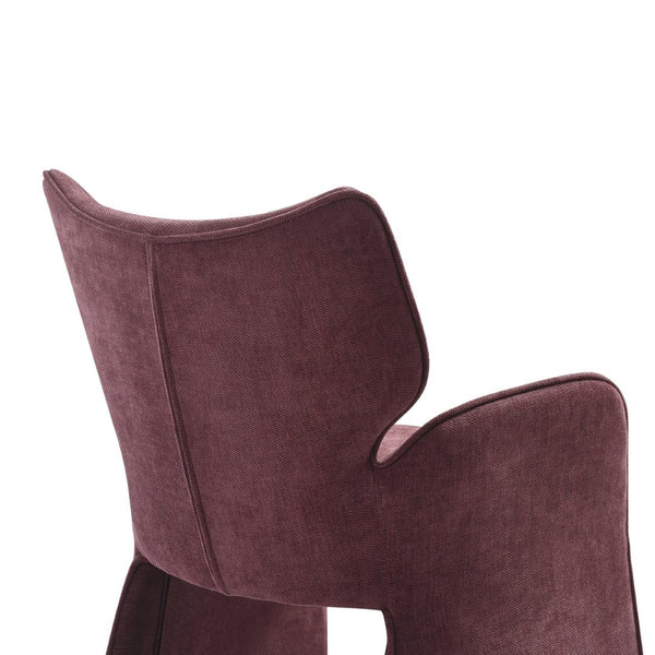 English Elm Alicia Sculptural Wraparound Upholstered Dining Chair with Curved Sled Base for Modern Rooms Purple B2736P464805