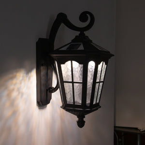 English Elm Black Solar Outdoor Wall Sconce Ip65 Aluminum Geometric Gate Garden Patio Light W5008P392750