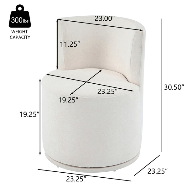 English Elm Christopher Knight Home® - Modern Swivel Upholstered Side Chair In Beige - Stylish, Comfortable, And Space-Saving Design For Any Room N768P331578B