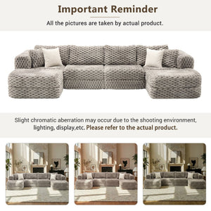 English Elm Swivel Barrel Accent Chair Chenille Tufted Round Club Seat for Living Room Lounge Grey N719S002360E