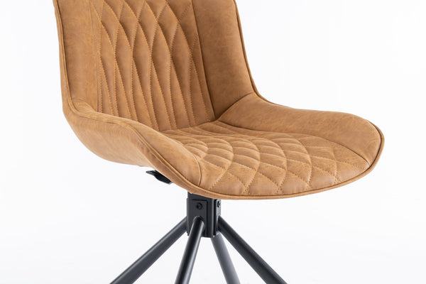 English Elm Mid-Century Modern Tufted Swivel Dining Chair Set Of 2 - Stylish Upholstered Accent Chairs For Any Space T3903P405990