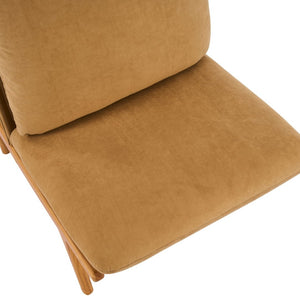 English Elm Vista Mid-century Accent Chairs Mocha Upholstered Natural Wood Frame Set of 2 N767P366304M