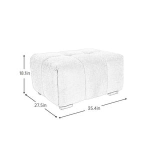 English Elm 33 White Chenille Sofa Armless Modular Set with Tufted Design, Deep Seat Comfort & Ottoman Option W714P292682