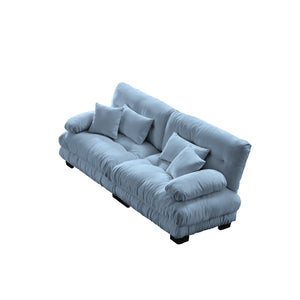 English Elm Cloud 2-Seater Chenille Sofa – Cozy Vintage Charm With Lumbar & Throw Pillows For Stylish Comfort W714S01079