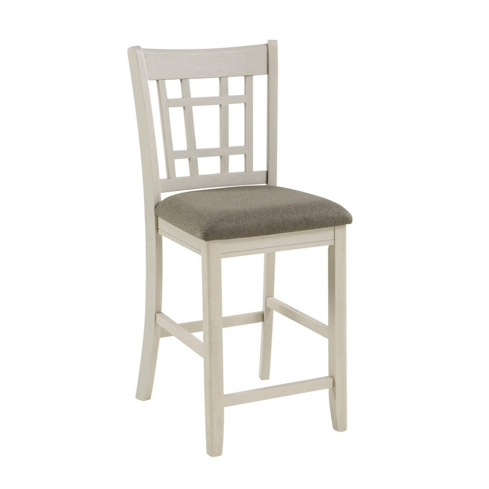 English Elm Glee Saddle Back Counter Stools Set of 2 Antique White Wood Frame Kitchen Seating B056P412606