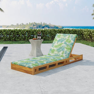English Elm Christopher Knight Home® - Lounge Chaise Lounge Set - Acacia Wood With Water-Resistant Cushions, 4-Position Recline & Tropical Style N770P272405T_N770P253018L