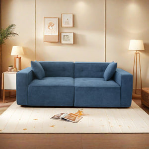 English Elm Modern Teddy Velvet Sofa – 3-Seat Full Foam Comfort, Soft Polyester-Cotton Cushions, 72H Rebound Time W1183S00015